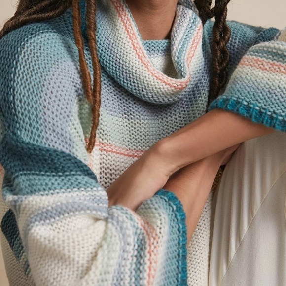 Anthropologie Courtney Ombre Cowl Neck Sweater, Size Medium - Picture 11 of 13